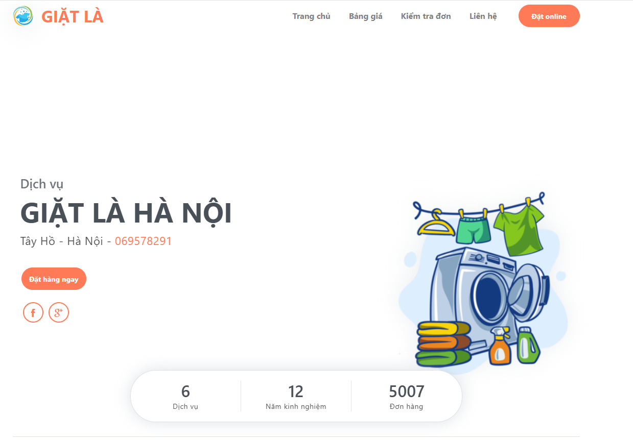 Bộ code website đơn vị giặt là